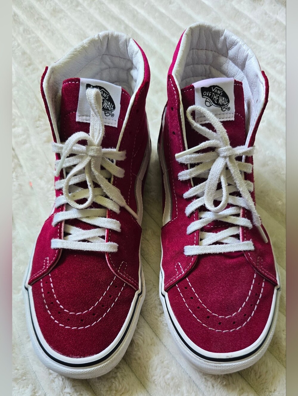 Vans Sk8-Hi Maroon Pink Magenta High Top Skate Shoes Womens Size 9.5 - Picture 10 of 10